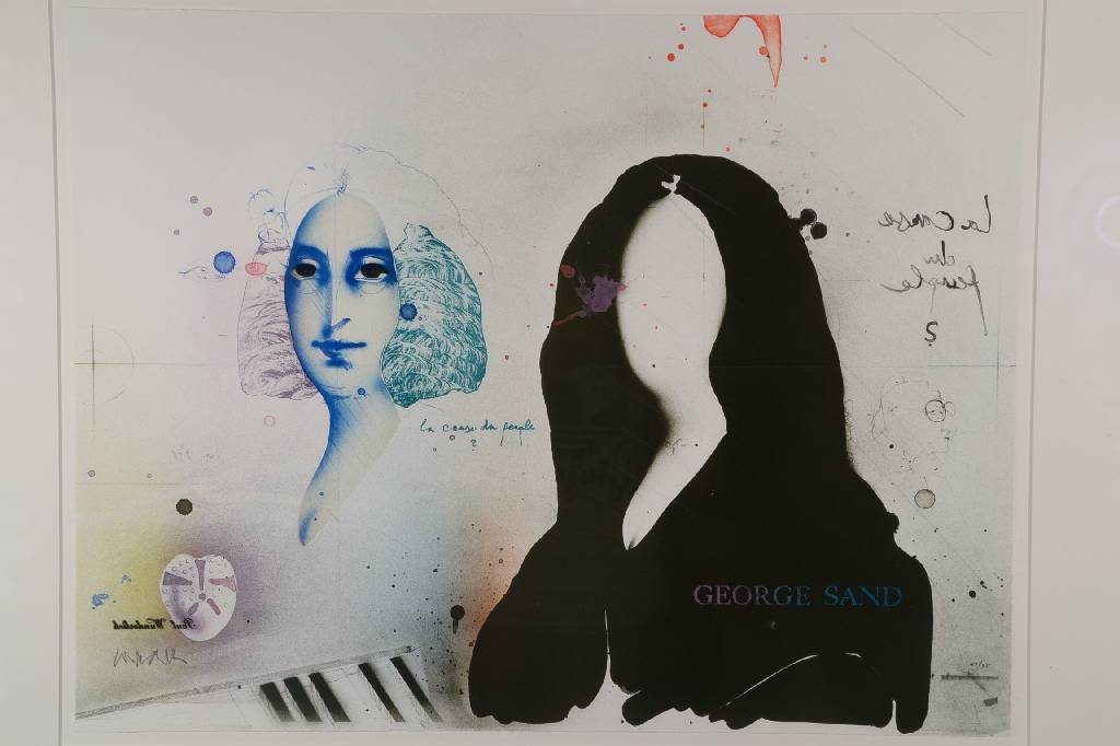 Paul Wunderlich, 1927-2010, George Sand, Farblithographie, signiert und nummeriert 40/75, 1978, Blattgr. ca. 49.5x64.5 cm, PP, unter Glas gerahmt