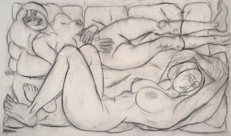 Franziskus Dellgruen, 1901-1984, Meisterschüler von Rober Sterl und Max Slevogt, hier: Pastellkreide auf Leinwand, links unten signiert, Blattgr. ...
