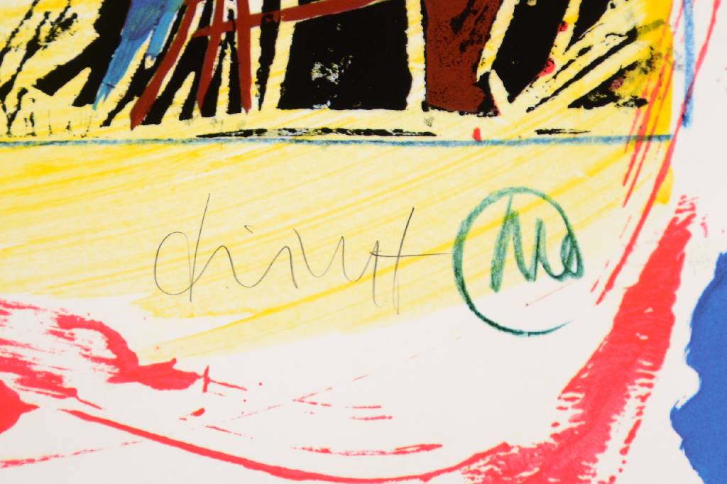 Detail a: Markus Lüpertz, geb. 1941, Lüpertz Maeght Zürich Ausstellungsplakat, Offset monogrammiert im Druck, handsigniert, Blattgr.ca. 55x70 cm