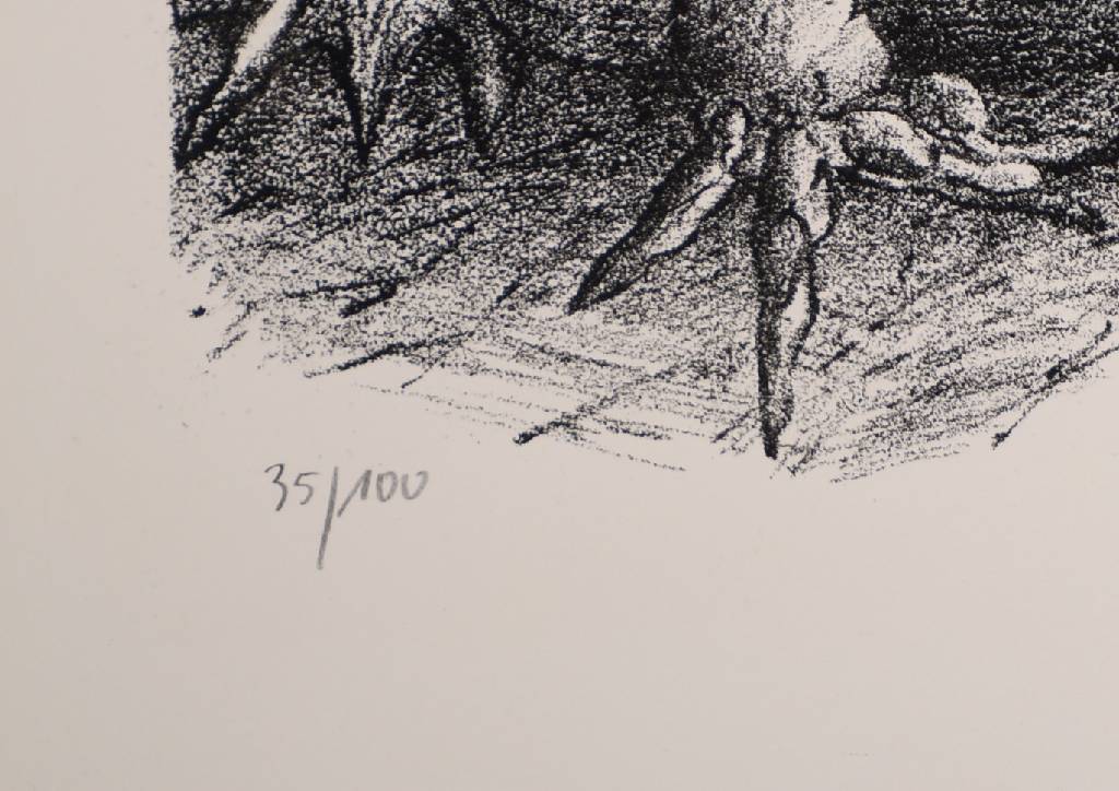 Detail b: Günther Grass, 1927-2015, Radierung, Unken im August, signiert und datiert 92, nummeriert 35/100, Blattgr. ca. 83x64 cm