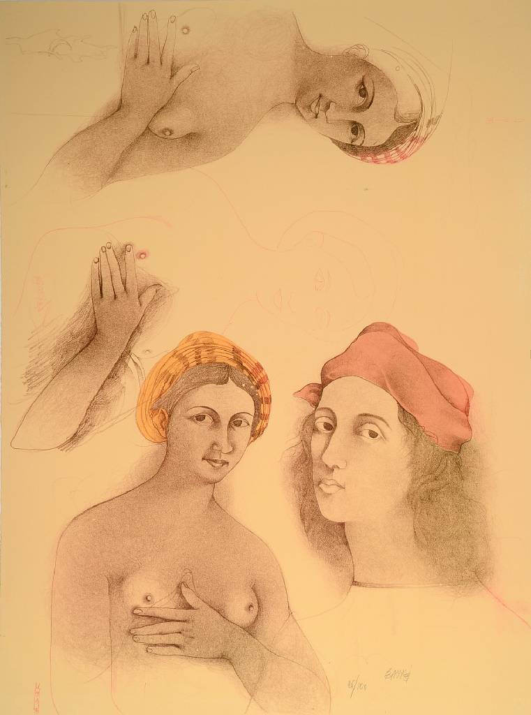 Bruno Bruni, geb. 1935 Gradara, Lithographie, signiert und nummeriert 86/100, ca. 79x59 cm