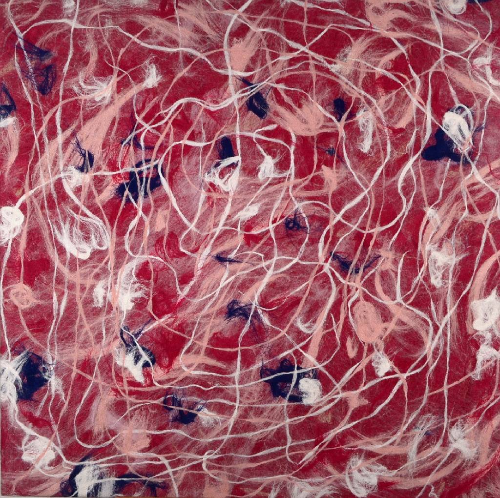 Paul Stasek, geb. 1957 Prag, lebt und arbeitet seit 1990 in Brühl und Prag, hier: Tapisserie, Filz, unsigniert, ca. 88x88 cm