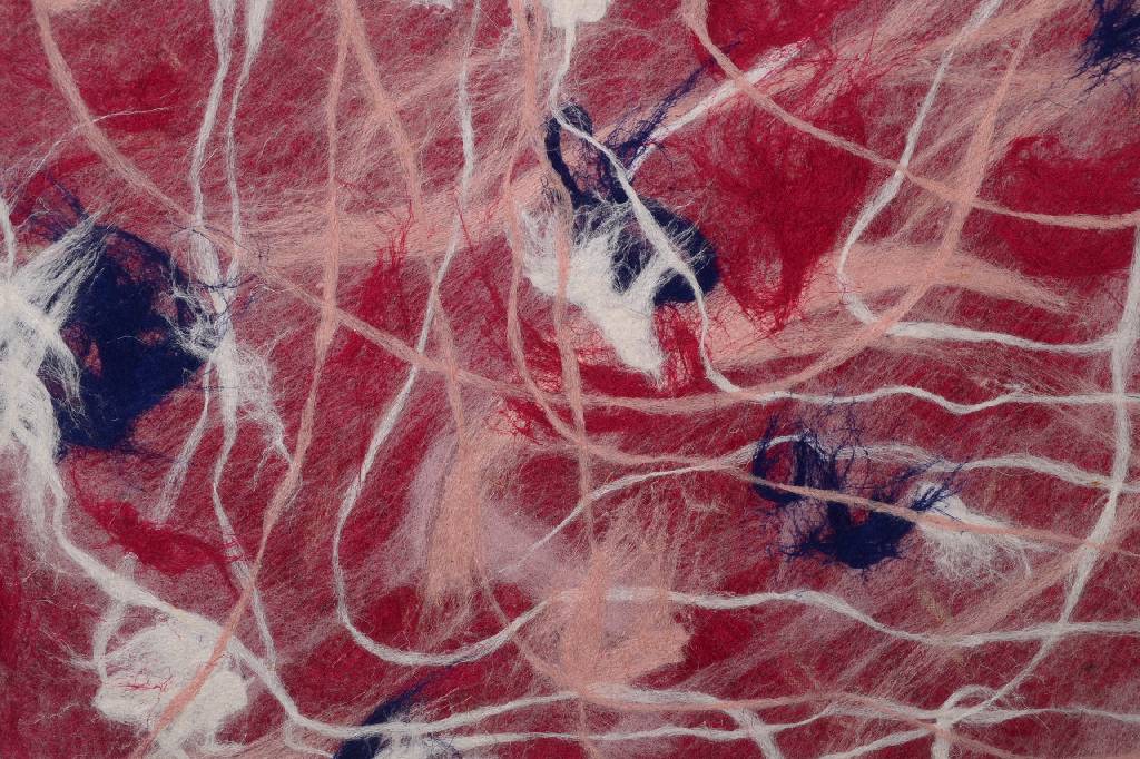 Detail a: Paul Stasek, geb. 1957 Prag, lebt und arbeitet seit 1990 in Brühl und Prag, hier: Tapisserie, Filz, unsigniert, ca. 88x88 cm