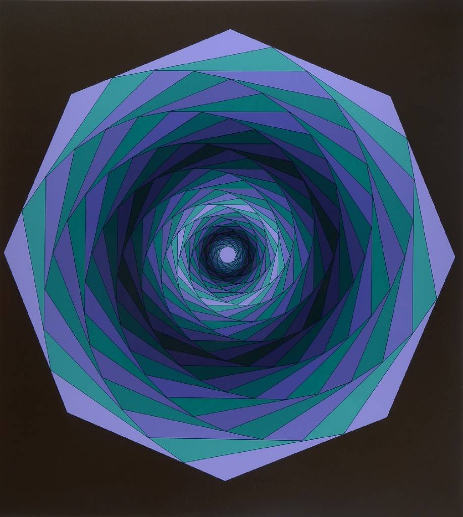 Victor Vasarely, 1908-1997, Sirius, Serigraphie auf weißgoldenem Hintergrund, 1982, handsigniert und nummeriert100/125, Blattgr. ca. 62x58 cm, unter ...