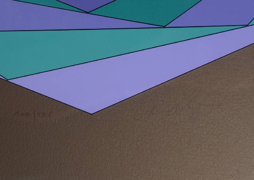 Detail a: Victor Vasarely, 1908-1997, Sirius, Serigraphie auf weißgoldenem Hintergrund, 1982, handsigniert und nummeriert100/125, Blattgr. ca. 62x58 cm, unter ...
