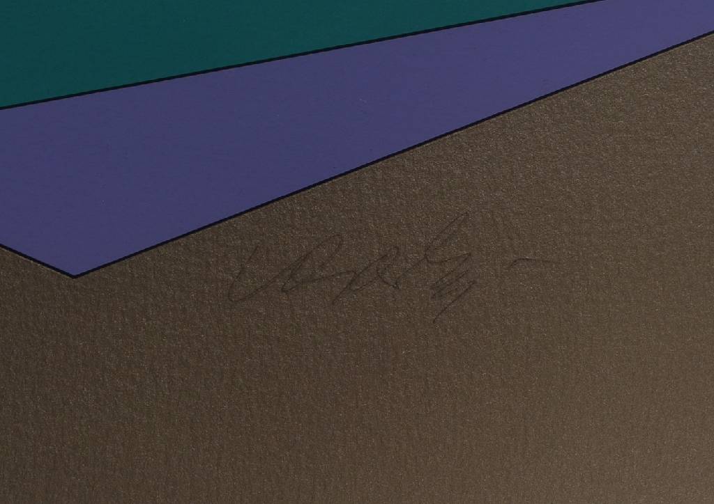 Detail b: Victor Vasarely, 1908-1997, Sirius, Serigraphie auf weißgoldenem Hintergrund, 1982, handsigniert und nummeriert100/125, Blattgr. ca. 62x58 cm, unter ...