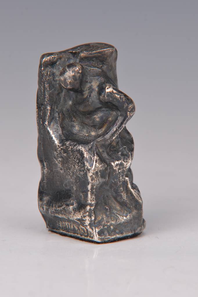 Alfred Hrdlicka, 1928-2009, Studie zu Anthropos, Edelzinn, signiert und nummeriert 767, H. ca. 6 cm