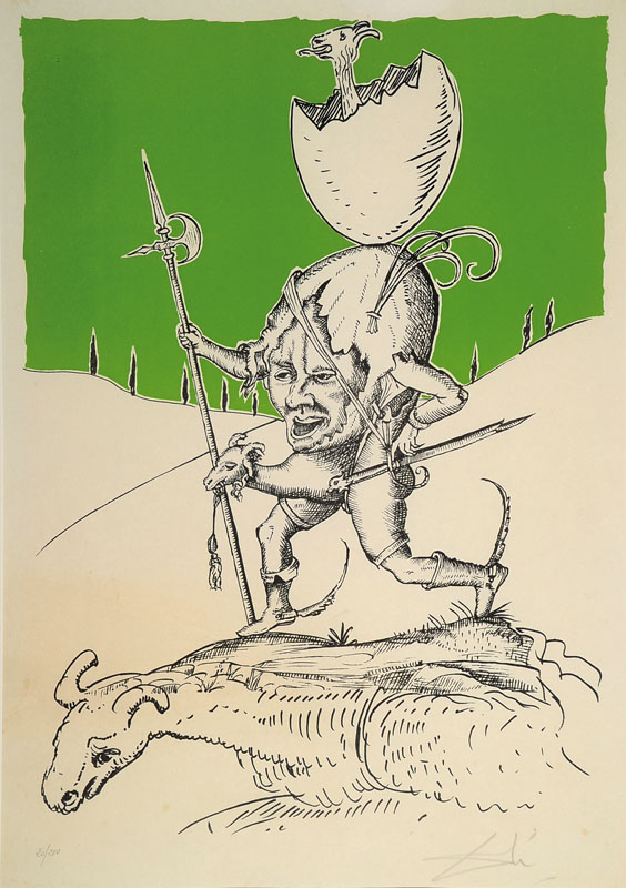 Salvador Dali, 1904-1989, Farblithografie auf Japanpapier, aus der Suite "Les Songes Drolatique de Pantagruel", aus dem Jahre 1973, ...