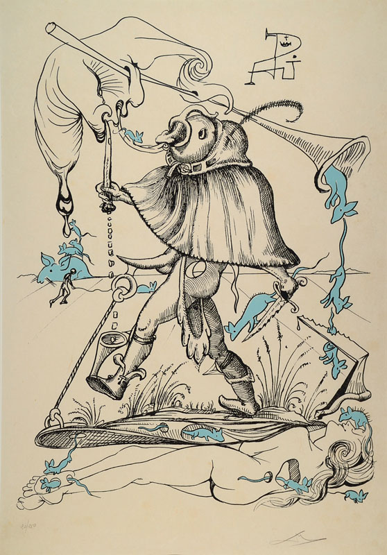 Salvador Dali, 1904-1989, Farblithografie auf Japanpapier, aus der Suite "Les Songes Drolatique de Pantagruel", aus dem Jahre ...
