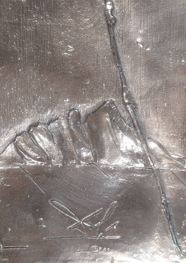 Detail a: Elefante trampoliere, Silberrelief nach Salvador Dali, hergestellt von Rizzoli Arte Italien, limitierte Auflage 43/120, ca. 31x21cm, unter Glas, ...