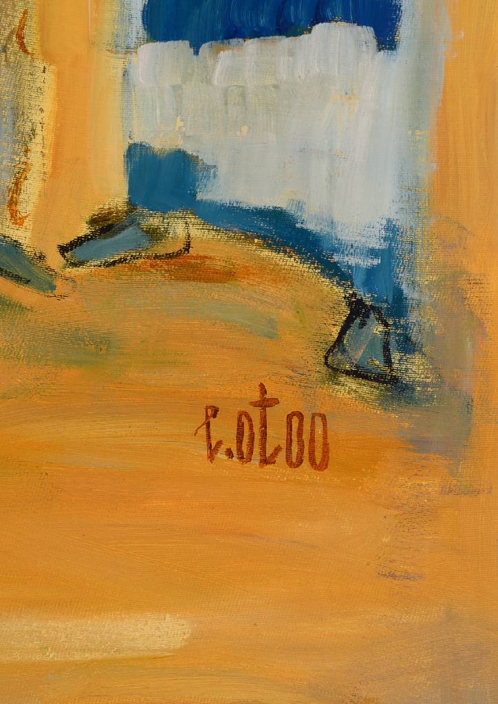 Detail a: Larry Otoo, geb. 1956 Ghana, Markszene, verso bez. "A warm Market Day", signiert, ca. 76 x 80 cm