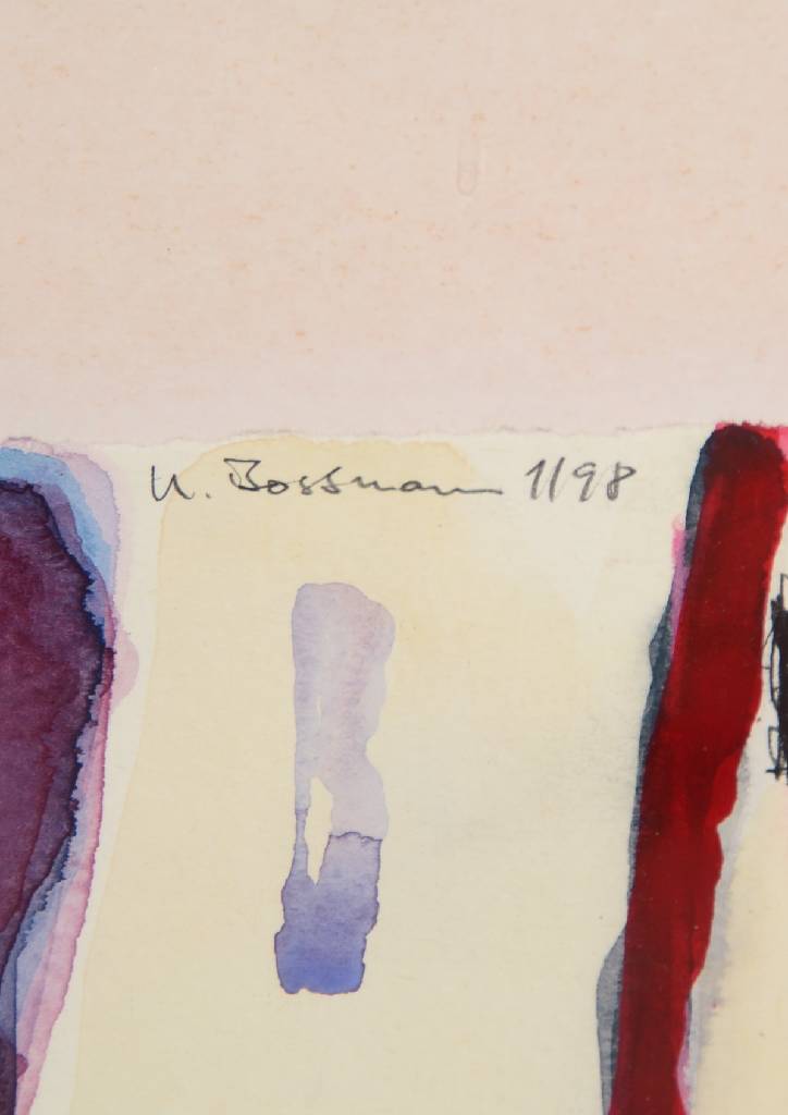 Detail d: Ulrich Bossmann, 1947 Hecklingen - 2007, Mitglied der Arbeitsgemeinschaft Siegerländer Künstlerinnen und Künstler, hier zwei Werke: Gouache, ...