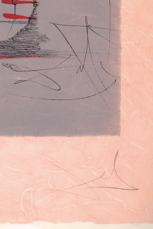 Detail a: Salvador Dali, 1904-1989, "Femme avec Béquille", "Frau im Kosmos", Farblithografie auf Japan, signiert und nummeriert 9/150, ...