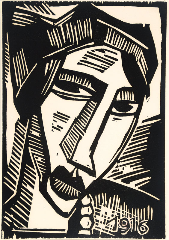Karl Schmidt-Rottluff, 1884-1976, Holzschnitt, Frauenkopf, im Druck datiert, Motiv ca. 25.5 x 18 cm, Blattgr. 32 x 24.5 cm, PP.