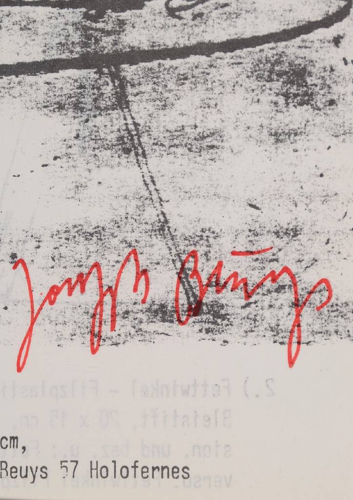 Detail a: Joseph Beuys, 1921 - 1996, Diebstahl, Offset, handsigniert, 1974/77, anlässlich Diebstahlsuche Kaiser Wilhelm Museum Krefeld, vgl. Schellmann/ ...