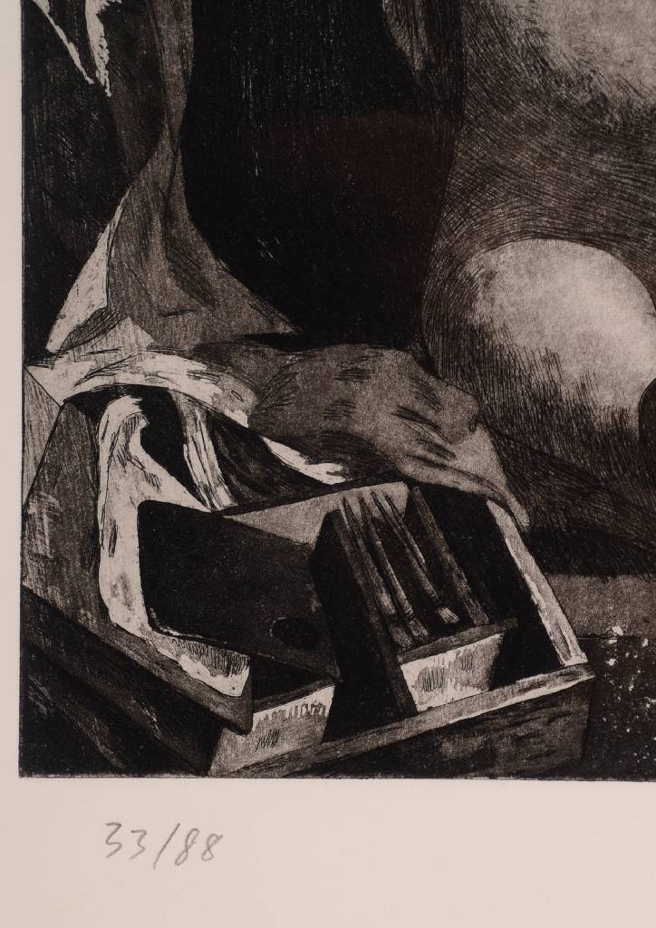 Detail b: Zhao Yongbo, geb. 1964 Hailong, zwei Radierungen, Akupunktur, 33/88, handsigniert, betitelt und dat. 07, Motiv: 42 x 44.5 cm, Blattmaß: ca. 79 x 60 ...