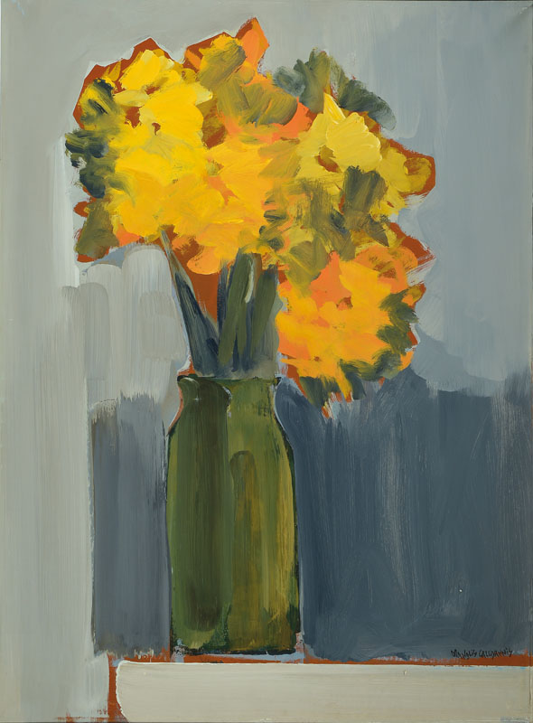 Manolis Calliyannis, 1923-2010, Griechischer Künstler, Studienreisen nach Paris u. Johannesburg, hier: Blumenstillleben, Öl/Lwd, rechts unten ...
