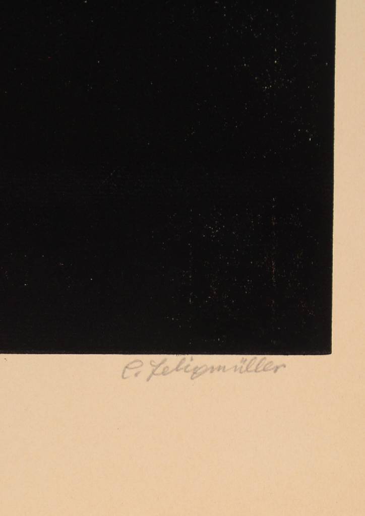 Detail a: Conrad Felixmüller, 1897-1977, Holzschnitt, Christian Rohlfs, handsigniert, ca. 602 x 48.35 cm, Papier leicht verschmutzt,Etiketten an der Rückseite