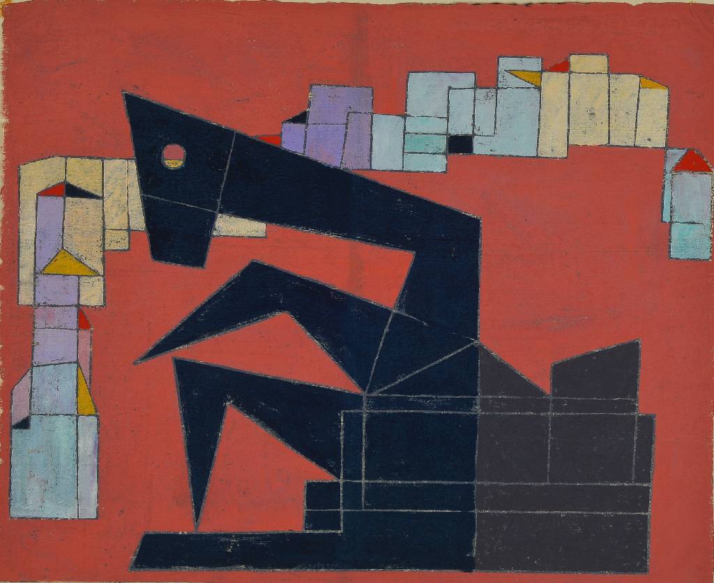 Rolf Müller-Landau, 1903-1956, das rechnende Pferd, Monotypie, handsigniert, l. Randschäden, PP verschmutzt, ca. 54.5x 54cm