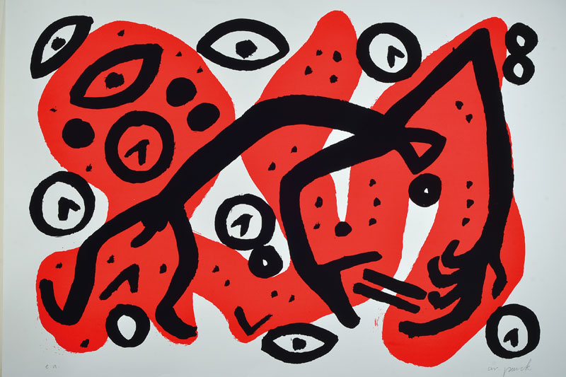 A.R.Penck, geb. 1939 Dresden, Perry Rhodan III, Farbsiebdruck, handsigniert,und num. e.a., Auflage 40 plus e.a., Blatt ca. 72 x 99 cm, mit leichten ...
