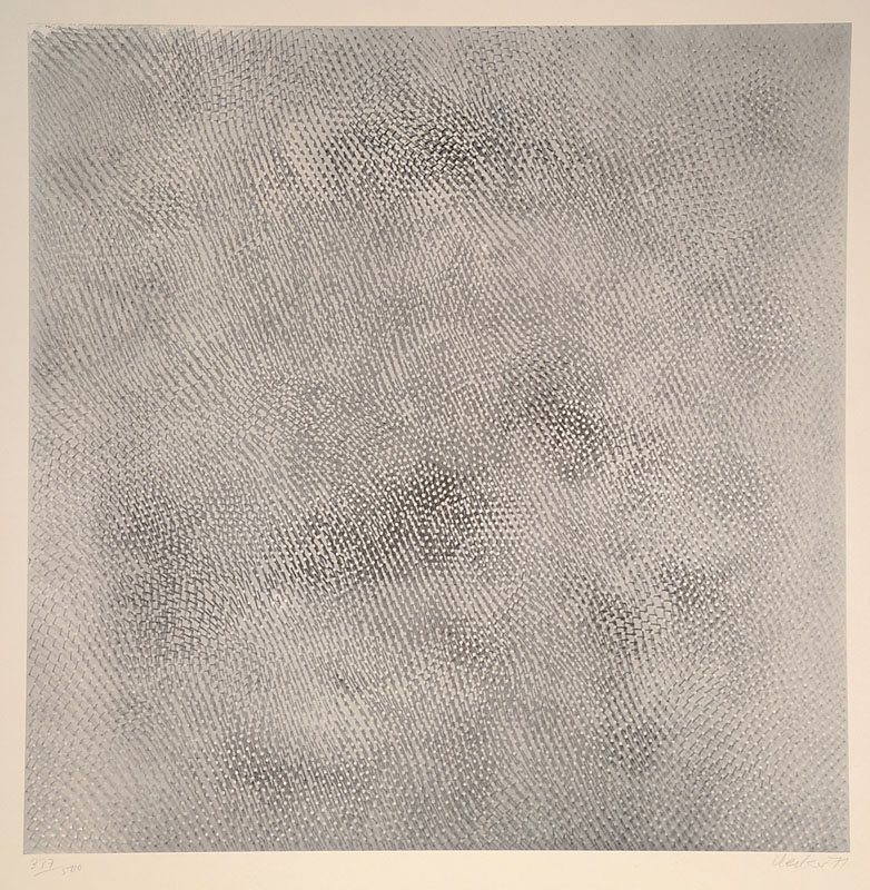 Günther Uecker, geb. 1930, Ohne Titel, num. 337/500, handsign. und dat. 71, ca. 60x50 cm, rückseitig leicht besch., Lichtrand
