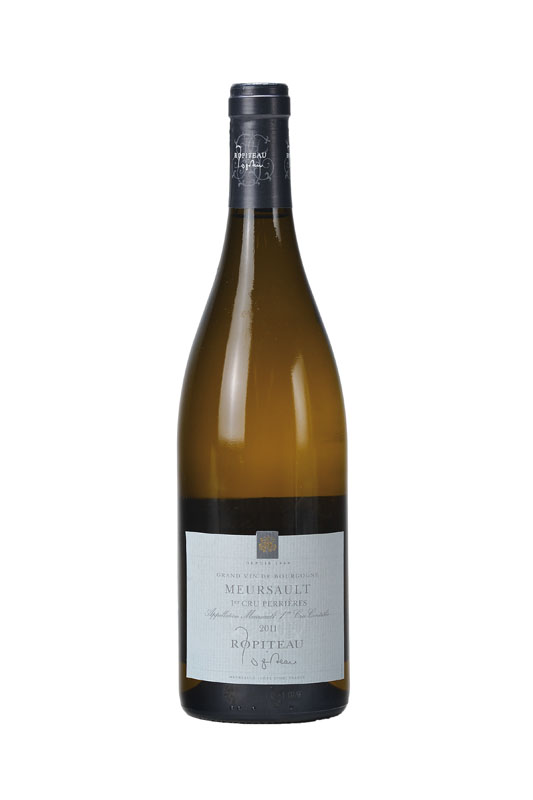 5 Flaschen 2011 Meursault Ropiteau, Premier Cru Perrieres, je ca. 75 cl, Abstand zwischen Kapsel und Wein: ca. 2 cm, unverkostet