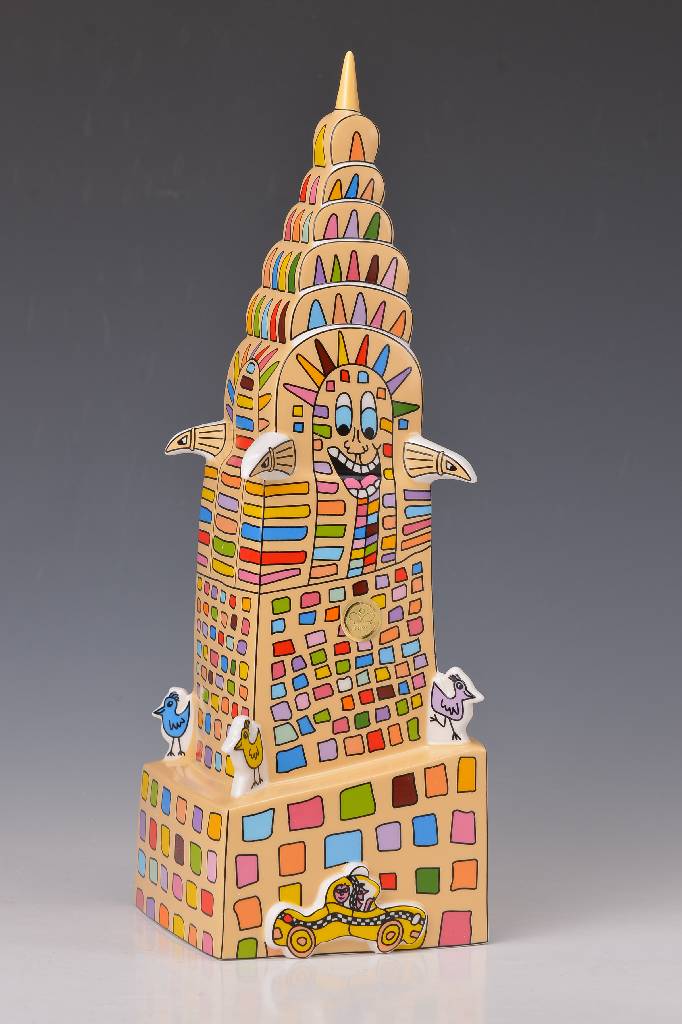 James Rizzi, 1950-2011, Highway to the sky, Porzellanskulptur, Goebel, nummeriert 56/500, H. ca. 36 cm