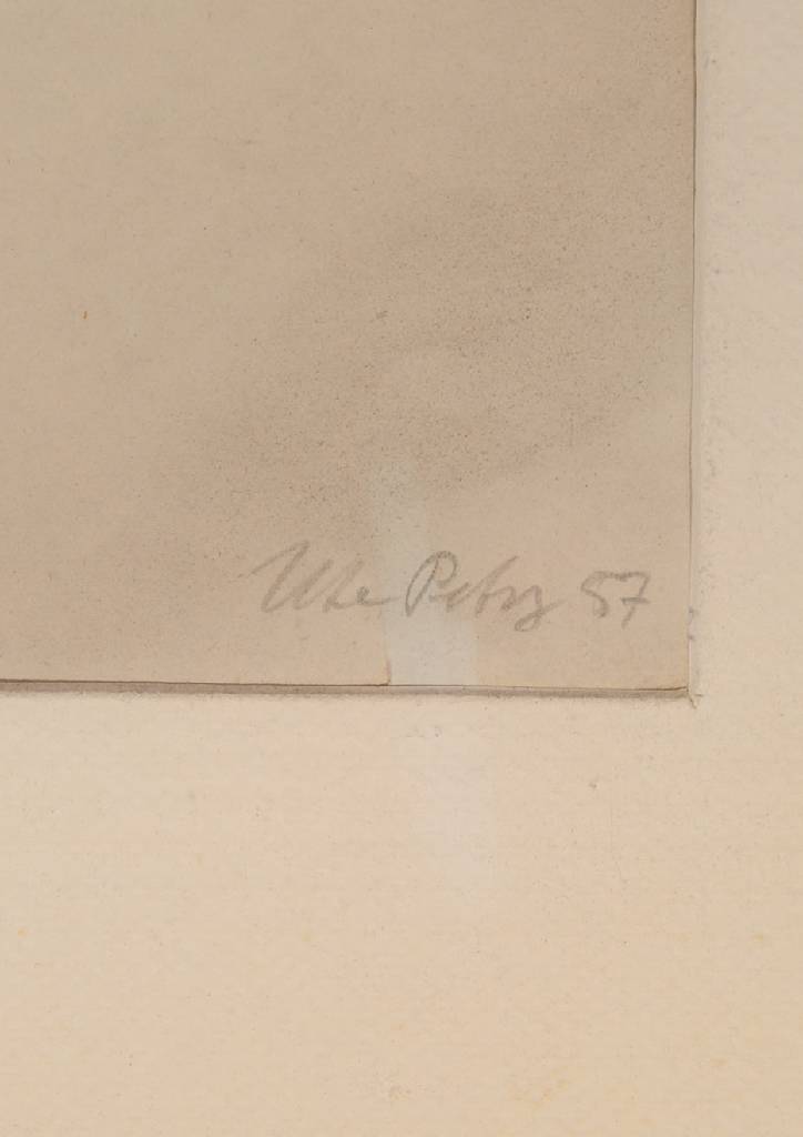 Detail a: Ute Petry, 1925 Ludwigshafen - 2009, Aquarell auf Papier, Akt, rechts unten signiert und datiert 57, ca. 56x42.5 cm, PP, unter Glas gerahmt