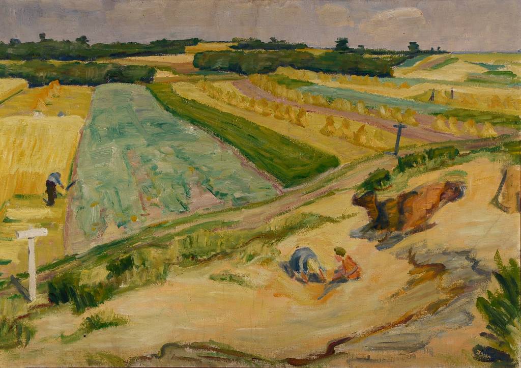 Arnold Balwé, 1898 Dresden - 1983 Prien am Chiemsee, Sommerliche Felder, Öl/Lwd, rechts unten signiert, rückseitig signiert und datiert 1927, ...