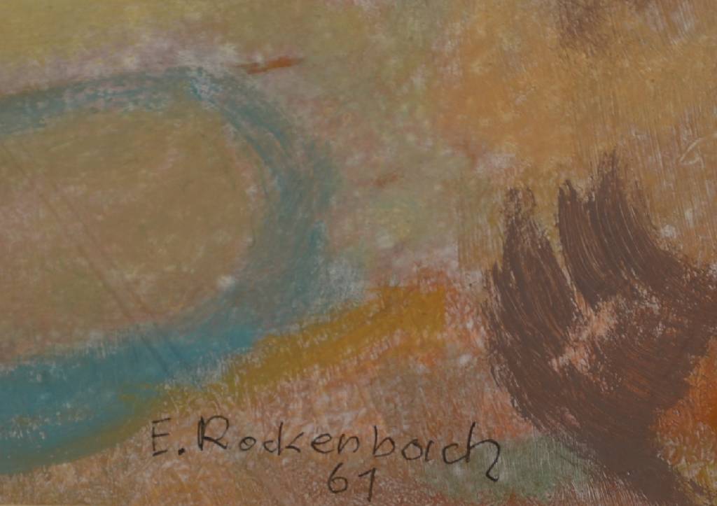 Detail a: Erich Rockenbach, 1911-1984, Boot am Strand, Öl auf Papier, signiert und datiert 61, ca. cm, unter Glas gerahmt