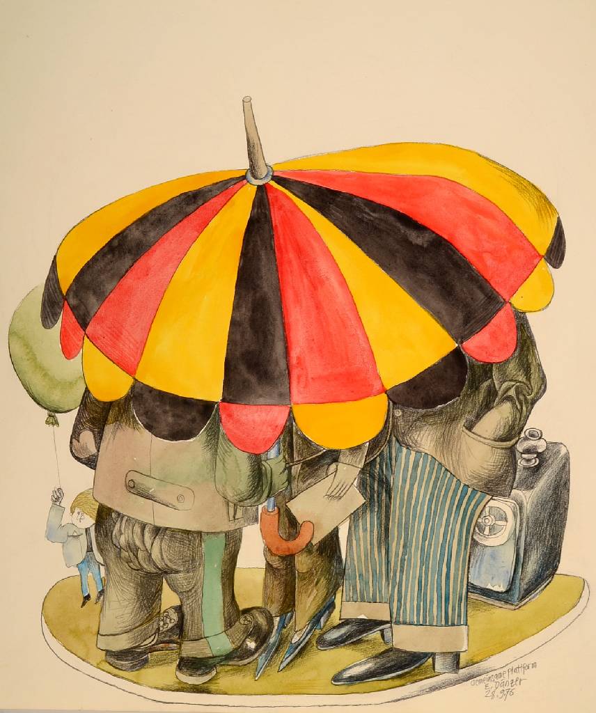 Detail e: Eberhard Dänzer, 1935 Göttingen-2008 Karlsruhe, Studium an den Akademien München und Karlsruhe bei u.a. Hubbuch, Emil Wachter und Ernst ...
