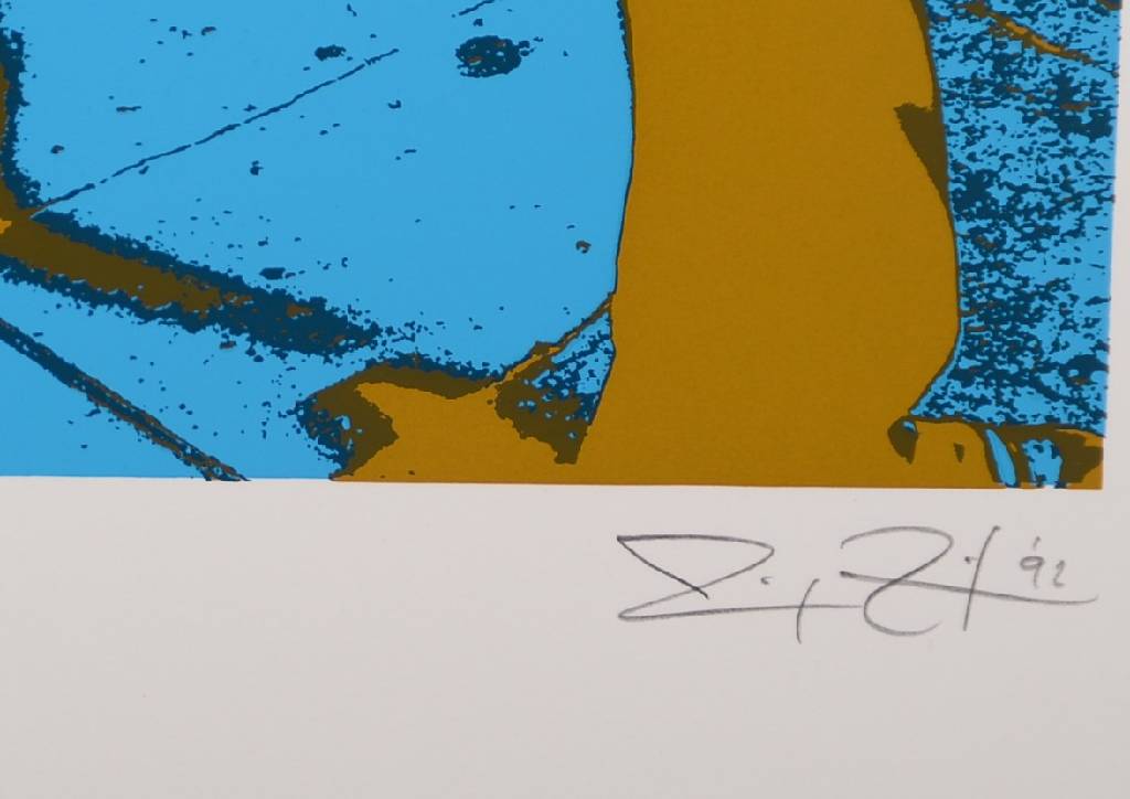 Detail d: Unbekannter zeitgenössischer Künstler, Konvolut aus zwei Siebdrucken, je unleserlich signiert und nummeriert 17/300 bzw. 226/300, je betitelt, je ...