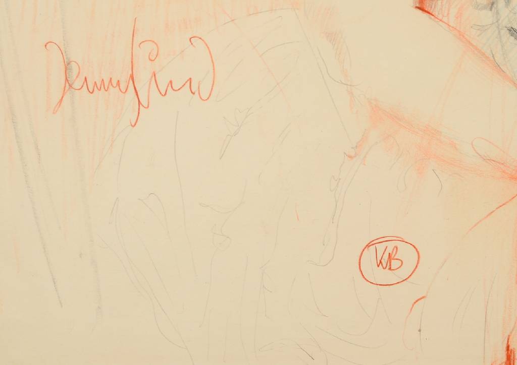 Detail a: Klaus Böttger, 1942-1992, Mischtechnik auf Papier, Jenny Lind, monogrammiert KB, bez. Z / 39 / 82, (39te Zeichnung des Jahres 1982), datiert ...