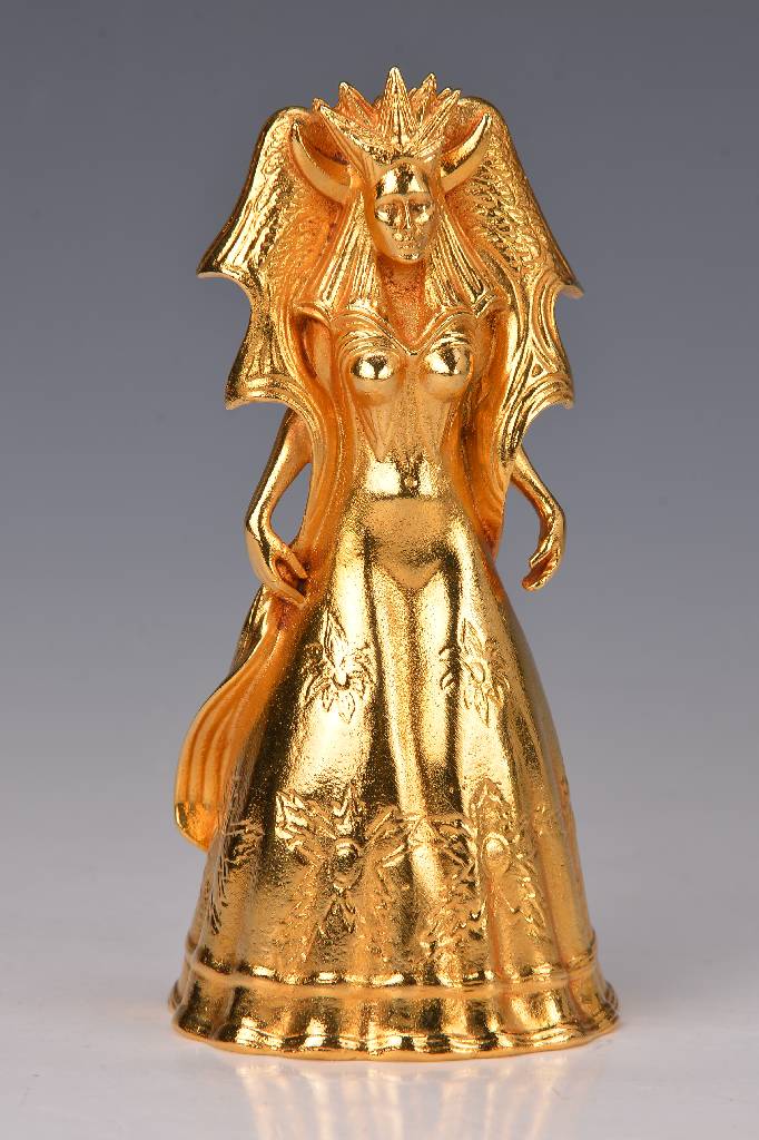 Ernst Fuchs, geb. 1930 Wien, Königin der Nacht, goldfarbige Ausführung, signiert, selten, H. ca. 15 cm