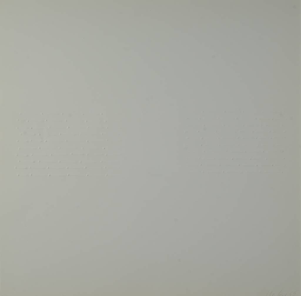 Günther Uecker, geb. 1930, Prägedruck auf festem Papier, aus der Suite "Abwicklung von Parallelstrukturen", handsigniert und nummeriert ...