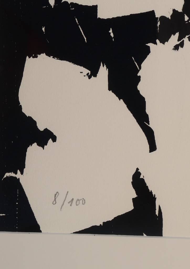 Detail b: Günther Uecker, geb. 1930, Holzschnitt auf dickem Arches Büttenpapier, aus der Mappe: Lichtungen, handsigniert und nummeriert 8/100, datiert 98, ...