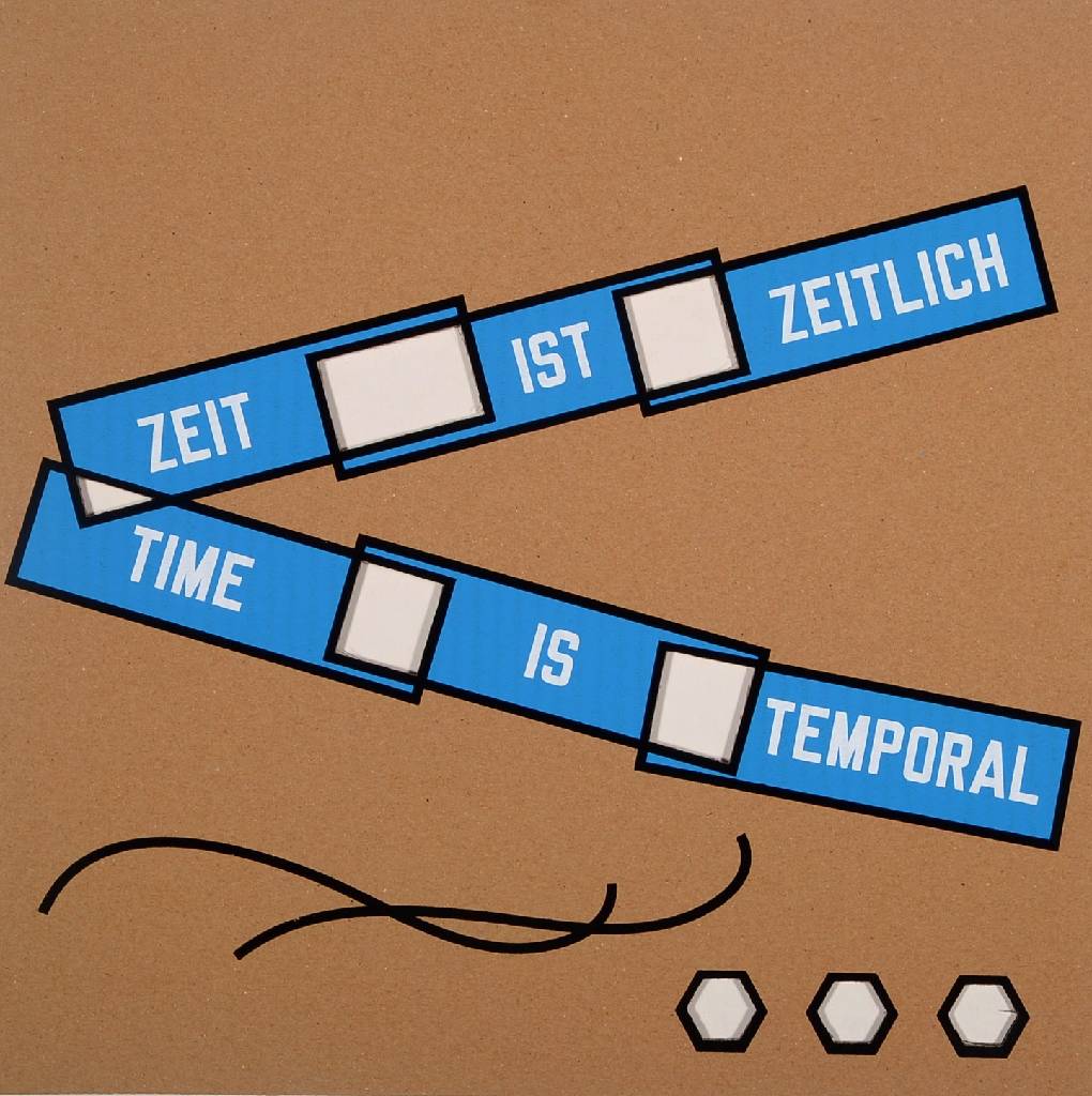 Lawrence Weiner, geb. 1942, Siebdruck mit Cutout auf Karton, rückseitig handsigniert, ca. 35x35 cm