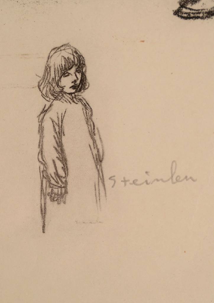 Detail a: Theophile Alexandre Steinlen, 1859-1923, La Soupe, Lithographie, im Stein signiert, num. 11/100, links unten kleine Bleistift Zeichnung eines kleinen ...
