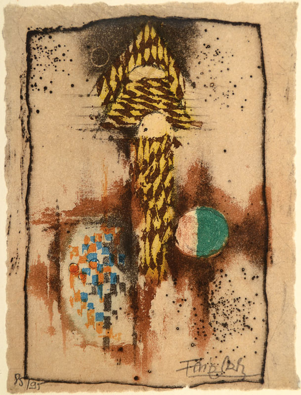 Detail b: Jonny Friedländer, 1912-1992, drei Farbradierungen auf Japan, handsigniert und num. 85/95, unter Glas, passende Rahmen