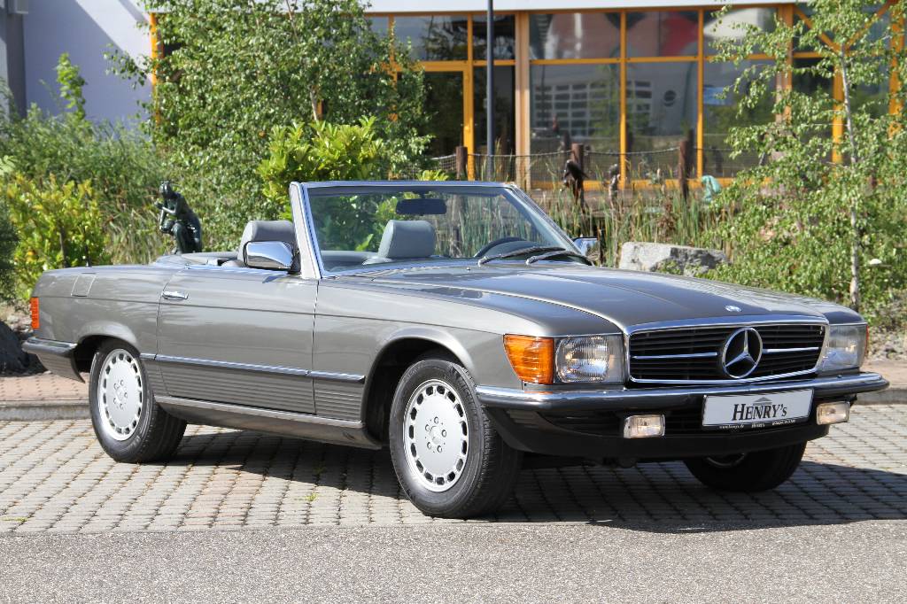 Mercedes-Benz 280SL R107, EZ 04.1985, Laufleistung 124.400 km, 136 KW/ 185 PS, Automatikgetriebe, anthrazit metallic, Vollleder grau, orig. 15" ...