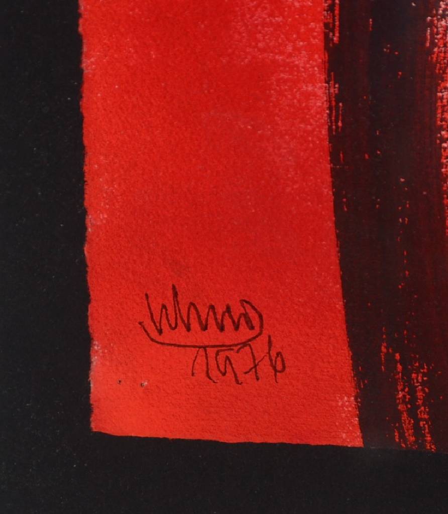 Detail a: Erich Schug, 1906 Ludwigshafen-1982 Bad Dürkheim, Abstrakte Komposition, Mischtechnik auf Papier, signiert und datiert 1976, 55x75cm