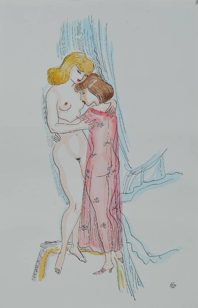 Alexander Székely, 1901-1940, aquarellierte Federzeichnung, "Liane Lauré Jacinthe", aus: Anschauungsunterricht, signiert und datiert ...