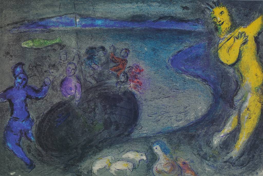 Detail a: Marc Chagall, 1887-1985, Konvolut aus vier Farboffsets aus: Daphnis und Chloe, "Chloe wird entführt", "Tempel und Geschichte des ...