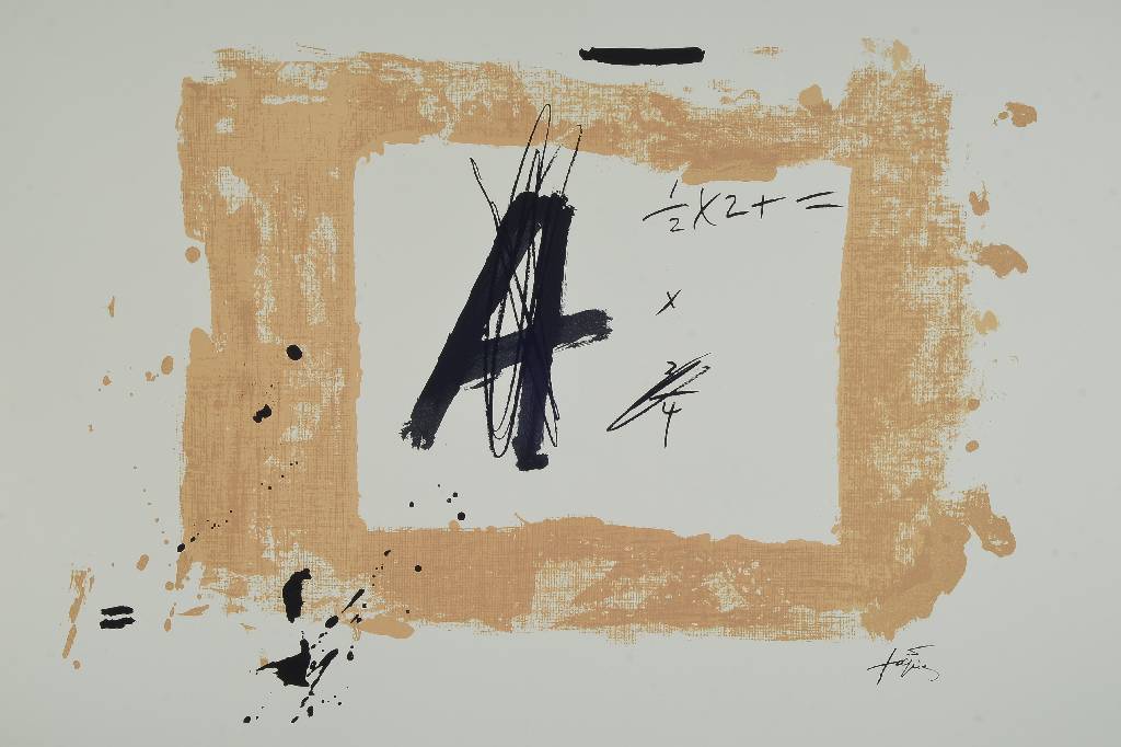 Antoni Tapies, 1923-2012, Farblithographie auf Bütten, Lettre A, im Druck signiert, Galerie Maeght, Mourlot Paris 1967, Blattgr. ca. 55,5x75 cm
