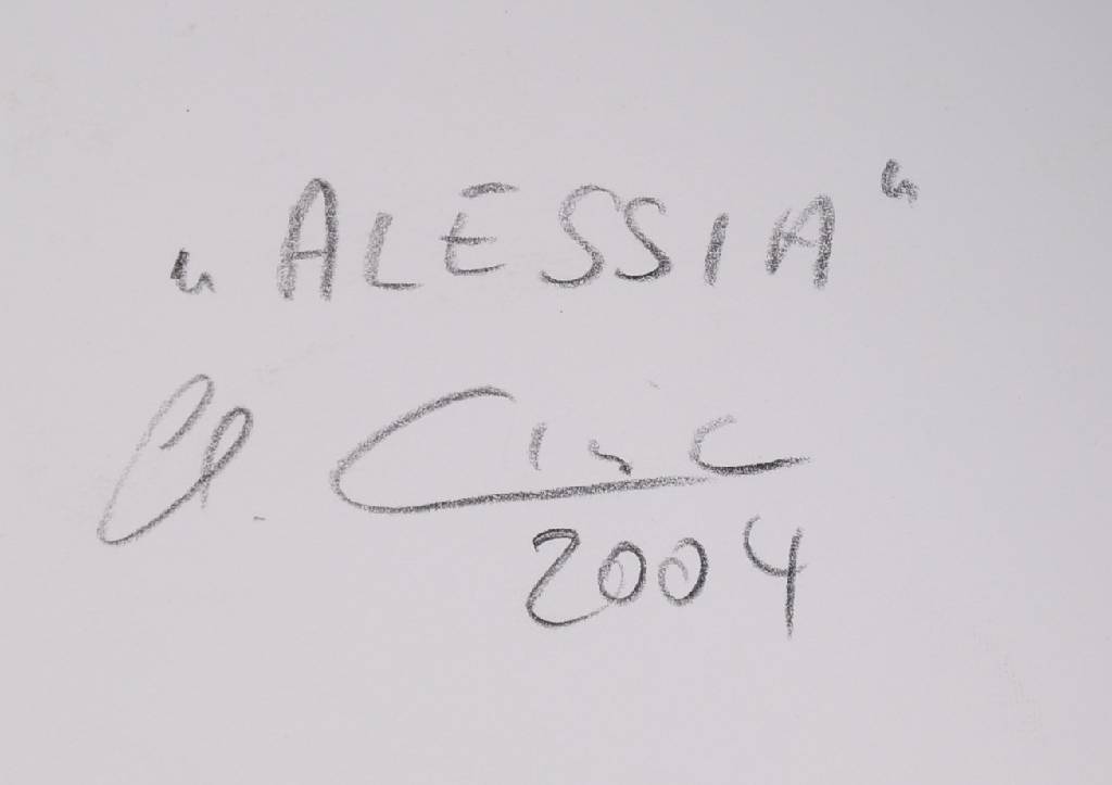 Detail b: Civic, zeitgen. Künstler, weibl. Akt, Pastellkreide und Bleistift auf Papier, rückseitig betitelt Alessia, sign. und dat. 2004, ca. 70 x 50 cm