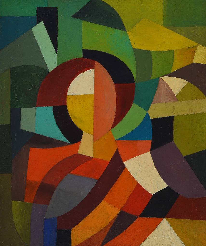 Unbekannter Künstler der russischen Avantgarde, Abstrakte Komposition, Öl/Lwd, unsigniert, ca. 51x42,5 cm