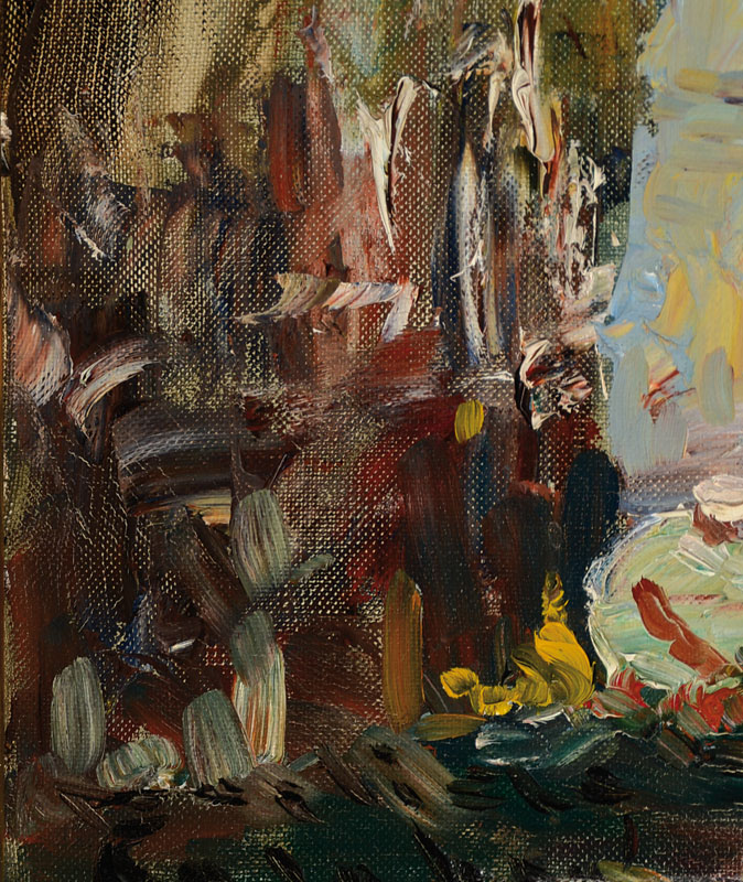 Detail a: Babtiste Calabera Fez, Orientmaler Mitte 20. Jhd., orient. Straßenszene, signiert und verso signiert, 60x50 cm, Rahmen