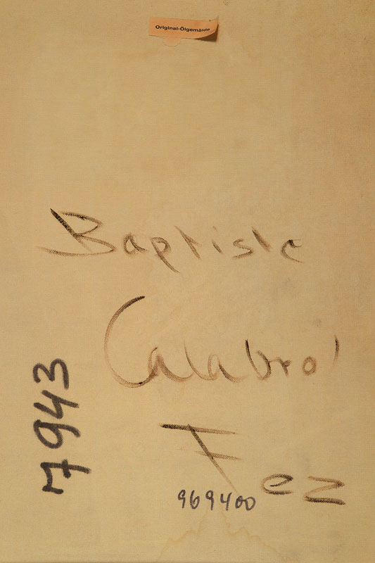 Detail b: Babtiste Calabera Fez, Orientmaler Mitte 20. Jhd., orient. Straßenszene, signiert und verso signiert, 60x50 cm, Rahmen