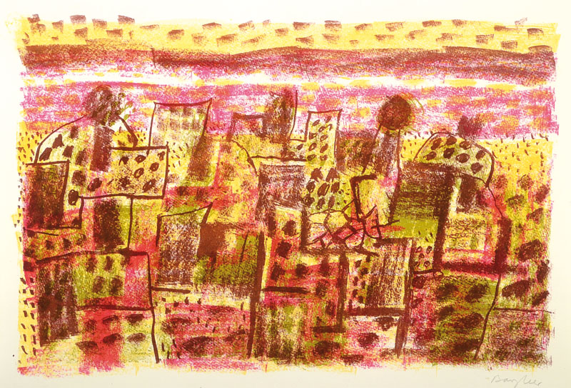Detail a: Eduard Bargheer, 1901-1979, Konvolut aus fünf Farblithographien, je handsigniert, 4x nummeriert Auflage 120, PP, ca. 38x54 cm, je unter Glas ...