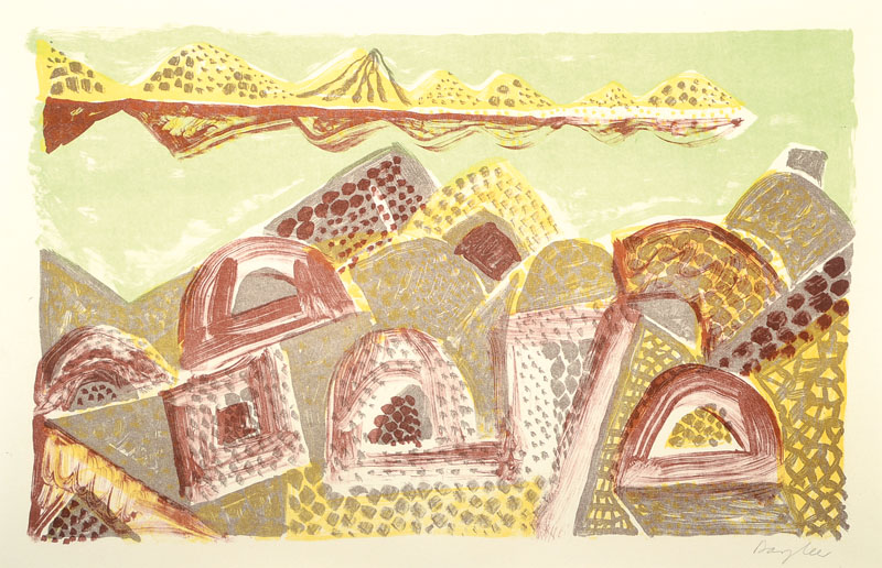Detail c: Eduard Bargheer, 1901-1979, Konvolut aus fünf Farblithographien, je handsigniert, 4x nummeriert Auflage 120, PP, ca. 38x54 cm, je unter Glas ...